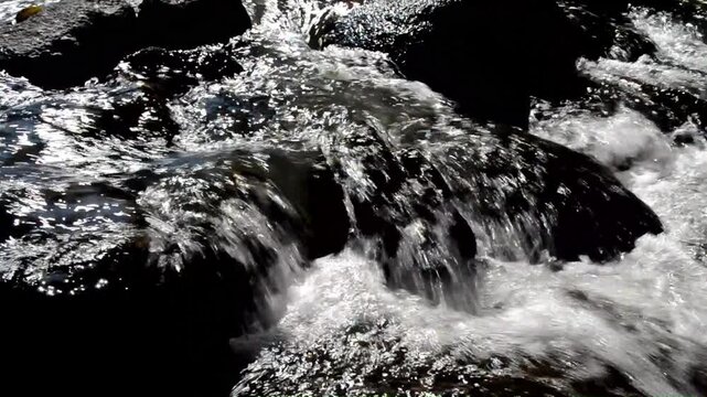 Water flow in Kohora river, a hIll-stream in Kaziranga landscape, Assam, India  