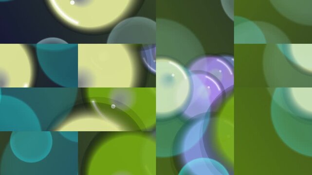 Bright abstract background featuring a colorful square pattern with geometric circle elements and a vibrant wave texture design for a modern technology wallpaper or vector art banner