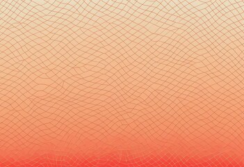 Fototapeta premium Wireframe waves on an orange gradient background
