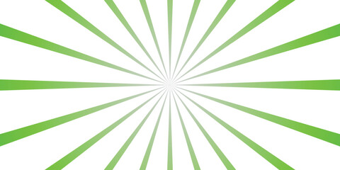 Obraz premium Vibrant green sunburst radiating lines with a smooth gradient effect from the center outwards on a clean white background, perfect for energetic or positive design themes