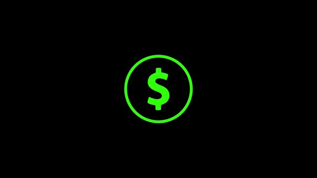 Green dollar sign in circle financial symbol currency money