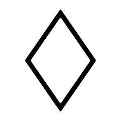 Diamond Shape Line Icon &ndash; Simple Minimal Geometric Outline