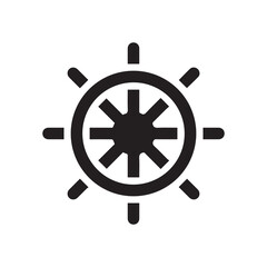 Obraz premium BW Icons - Ship steer wheel on white background 