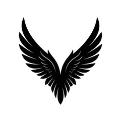 Obraz premium Black bird wings illustration isolated on white background for design