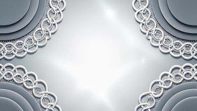 Elegant Silver and White Lace Decorative Border Frame with Graduated Background for Design Projects