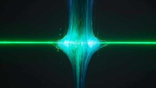 Abstract image of a high speed flash water drop stopped by laser