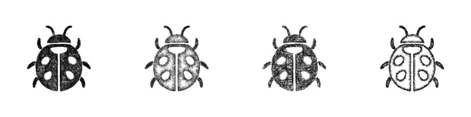 Sketch ladybug icon design set © David Zydd