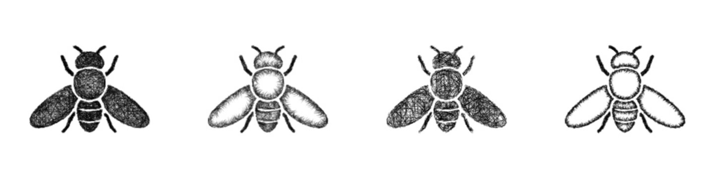 Sketch fly icon design set