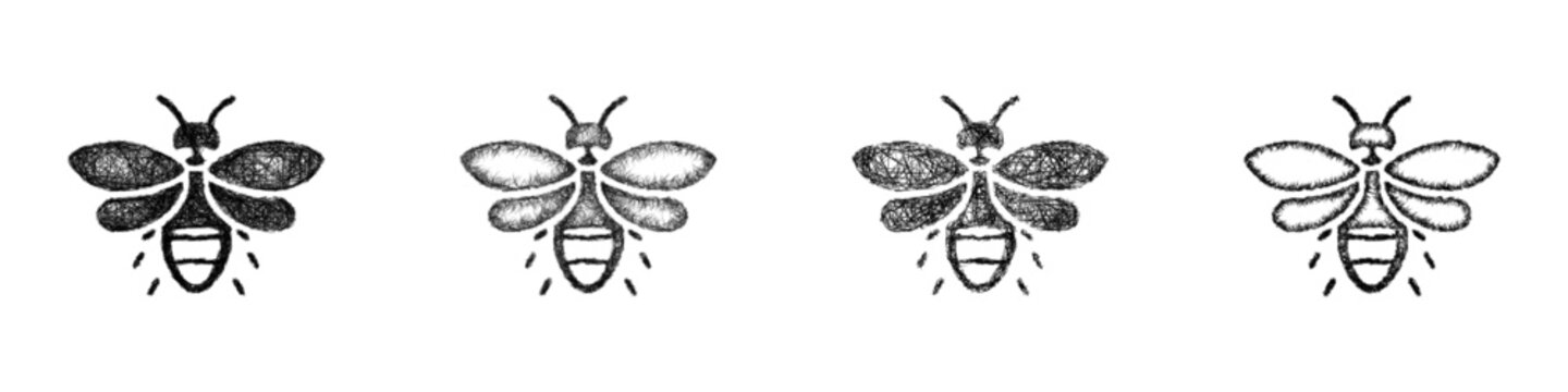 Sketch firefly icon design set