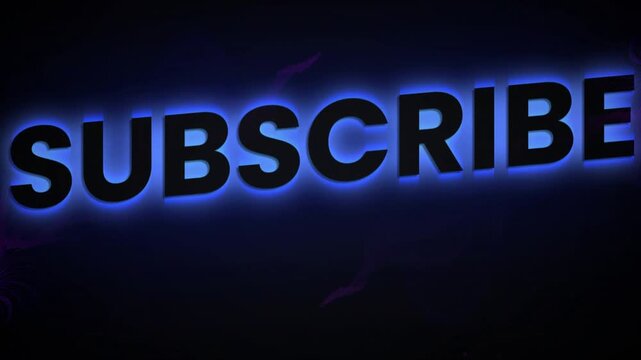 Left edge lighting, SUBSCRIBE revealing, blue halo rising, purple wisps drifting to prompt signup