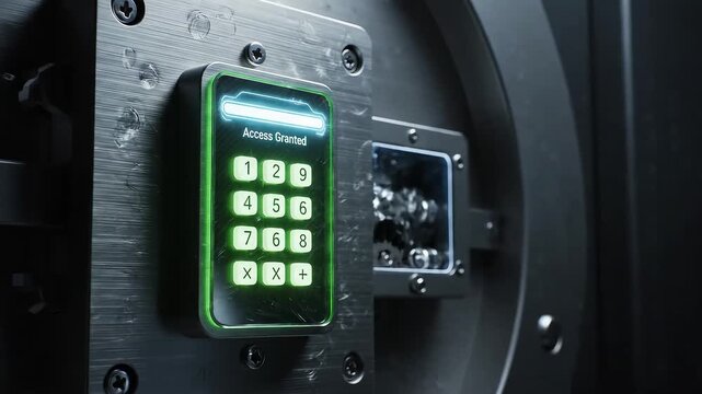 Digital lock opening sequence robot arm interacting