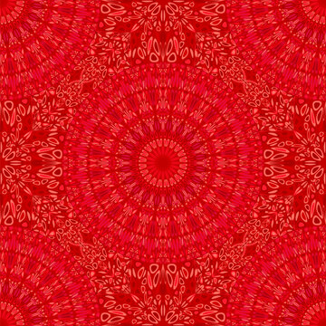 Seamless bohemian kaleidoscope mandala ornament pattern background design - red abstract vector art graphic