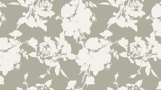 Big Roses Shapes Wedding Animated Seamless Loop Pattern