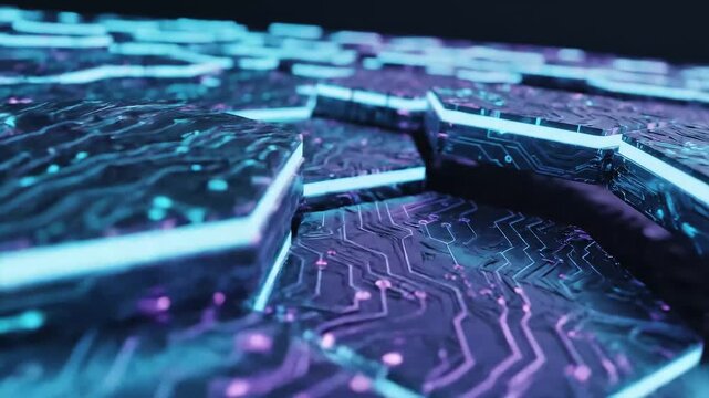 Floating hexagonal patterns animation background