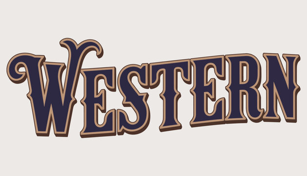 western, vintage editable text effect with retro ornament style for sheriff, outlaw, deputy, bandit, marshal, and gunslinger rank titles, rustic design.