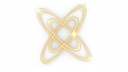 Naklejka premium Abstract golden swirls forming a symmetrical, flower-like pattern on a white background