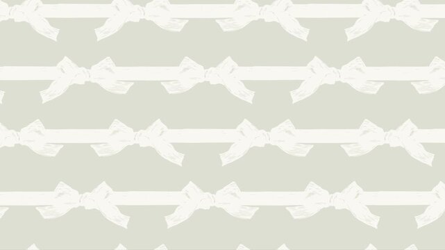 White Ribbons Wedding Sage Animated Seamless Loop Pattern