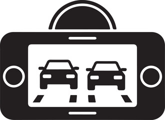 Obraz premium Car dash cam icon, DVR. Vector icon isolated on white background.