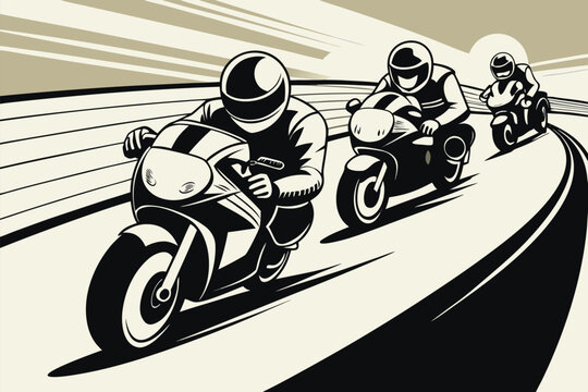 Adob"High-Speed Sportbike Racing: Dynamic Motorcycle Competition Illustration"e Illustrator Artwork