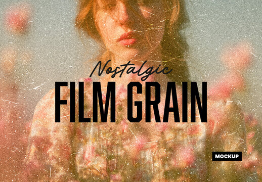 Nostalgic Film Grain Effect Mockup