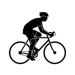 Obraz premium Silhouette of a Cyclist Riding a Road Bike in Motion.