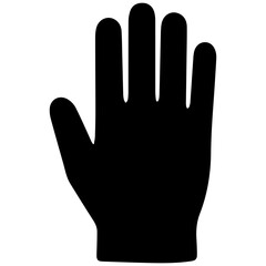 Obraz premium Black handprint icon isolated on white background minimalist design vector illustration