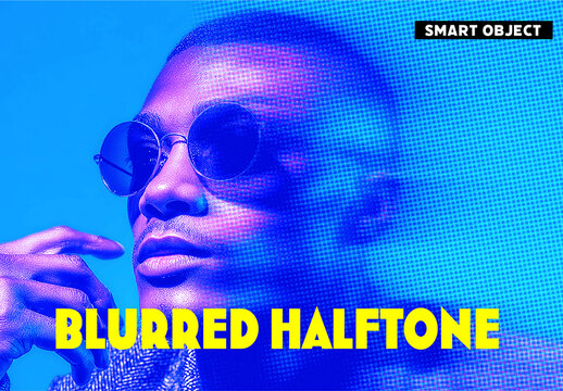 Soft Blurred Halftone Effect Mockup