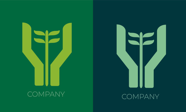Green Eco Nature Logo Template Leaf and Organic Symbol for Sustainable Brand Identity