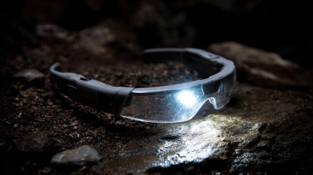 Advanced Gaming Headset with Bone Conduction and Integrated LED Light on Textured Surface
