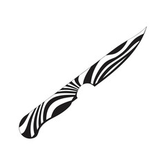 A black and white zebra print pocket knife on a white background © Khaja