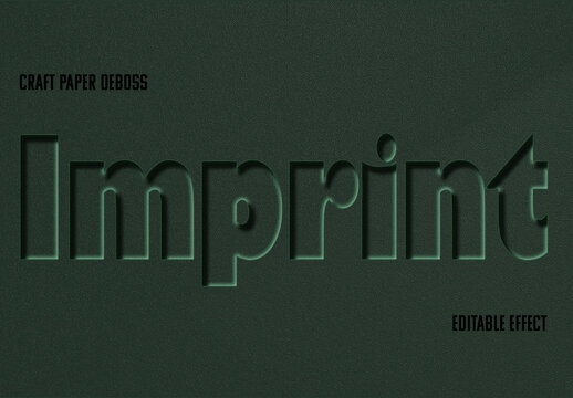Craft Paper Deboss Text Effect