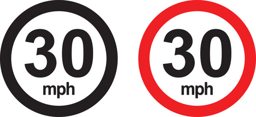 speed limit, traffic sign, road sign, regulation, restriction, transportation, driving, safety, information, warning, legal, rule, boundary, maximum, limit, number, speed, 30, mph, miles per hour, cir © Mahima