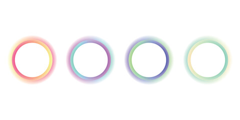 Gradient circles background, color gradation with halftone effect. Vibrant design colorful swirls. Gradient blur circle pattern with grain dots design. Rainbow rgb color spectrum. Vector illustration