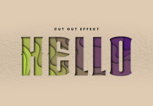 Layered Cut Out Paper Text Effect