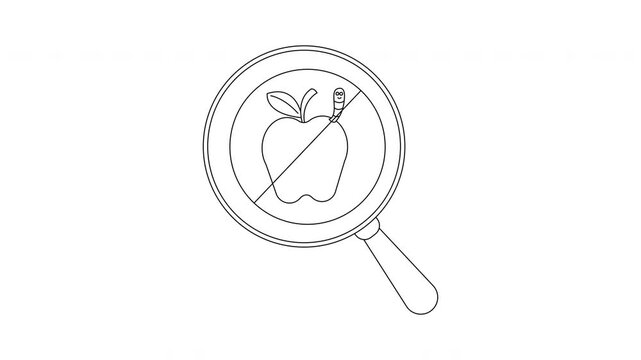 Apple Inspection - Magnifying Glass Detects Worm Infestation.