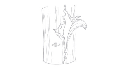 Tree Stump with Emerging Sprout Illustration.