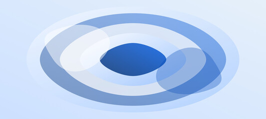 Modern blue circular design with swirling shapes and gradient effect