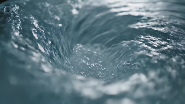 Closeup of swirling water vortex