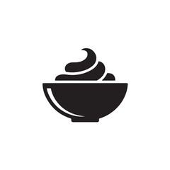 Black silhouette of sauce in a bowl food