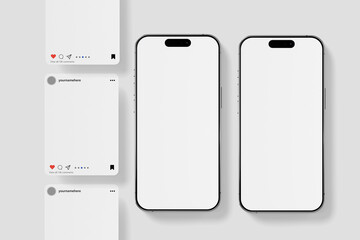 Smartphone device mockup with carousel interface