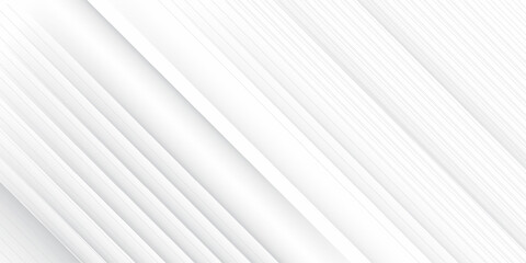 Obraz premium White abstract background with line pattern, banner design. Vector