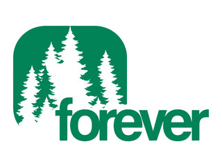Green Forever Logo with Pine Trees