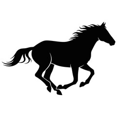 Obraz premium Silhouette of a Black Horse Run