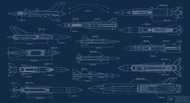 Collection of Detailed Rocket Technical Drawings.