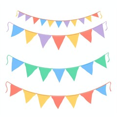 Obraz premium Boho style rainbow colored half circular bunting. Festive garland background for party decoration, celebration, children event.