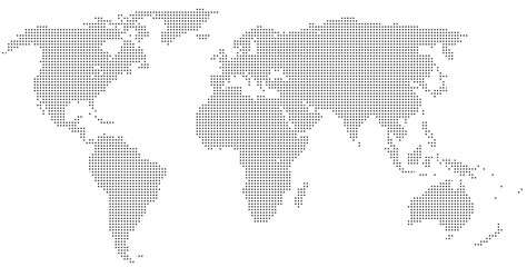 Fototapeta premium Halftone world map with dot pattern,