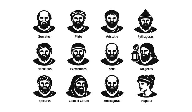 Ancient greek philosophers portraits collection