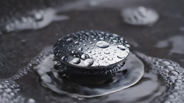 Water droplets on metallic surface