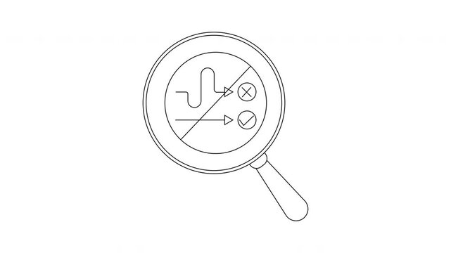 Magnifying Glass with Check and Cross Marks Illustration.