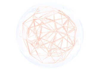 Geodesic Wireframe Structure Inside a Transparent Sphere